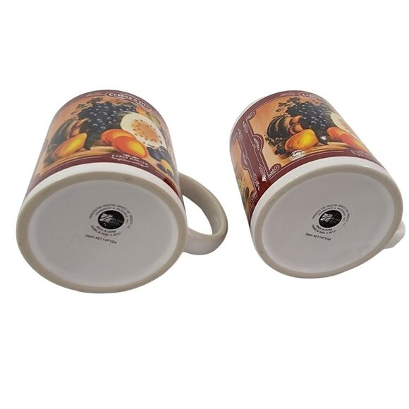CURRIER &IVES Houston Harvest Early Winter 12 Oz Ceramic Cup Mug Fruit Graphic - Picture 3 of 16